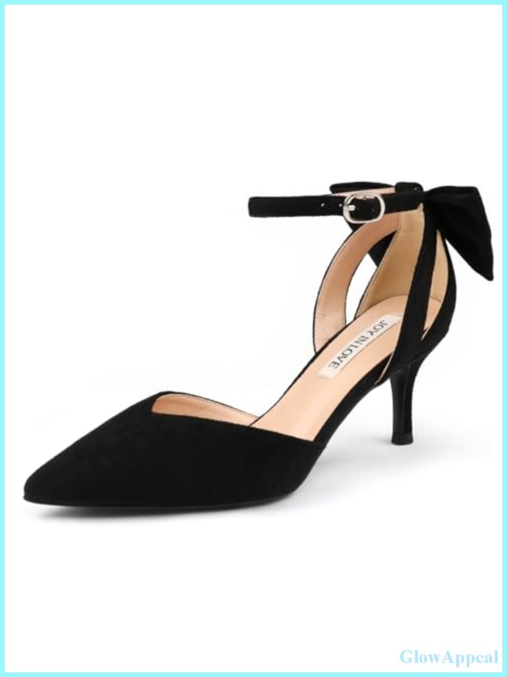 Women's Bow Kitten Heel Closed Pointed Toe Pumps